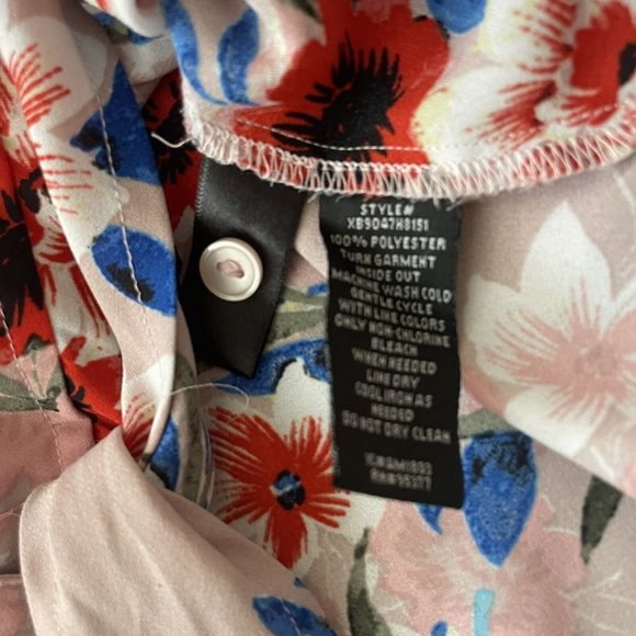 Sanctuary Shirt Womens Medium Light Pink Floral Lightweight Tie Waist Blouse - Picture 5 of 8